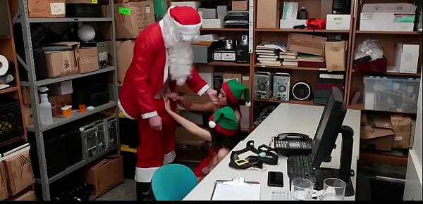  Two Shoplifters Fucked by Santa Costume Wearing Officer